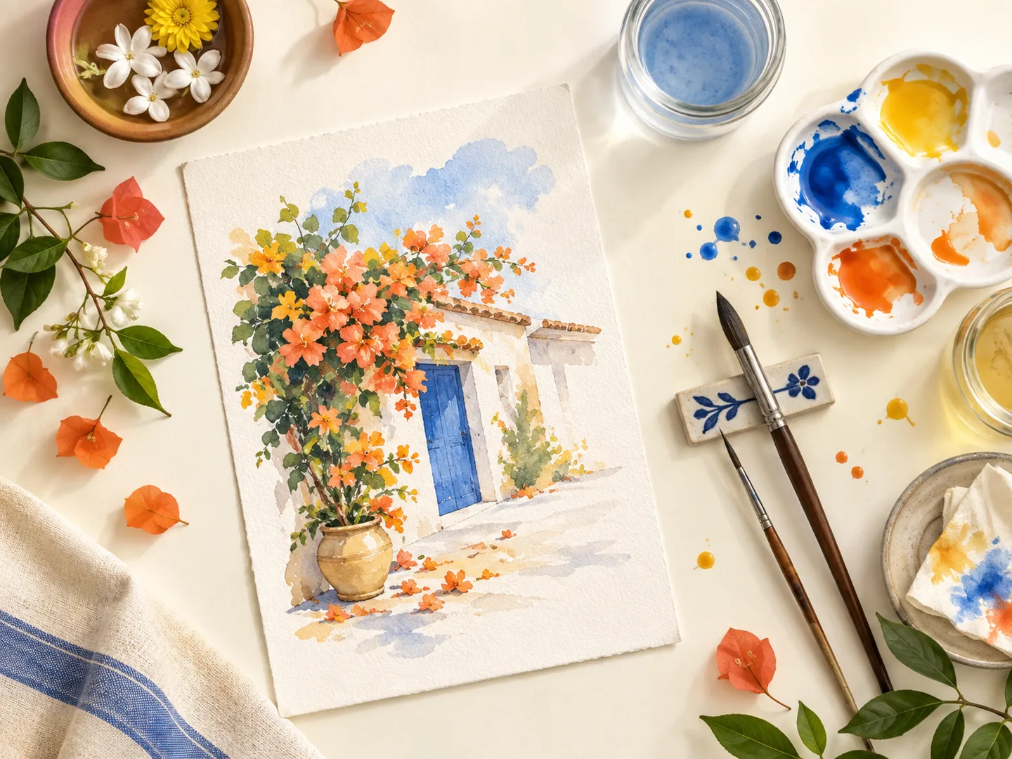 AI-generated inspiration for watercolour